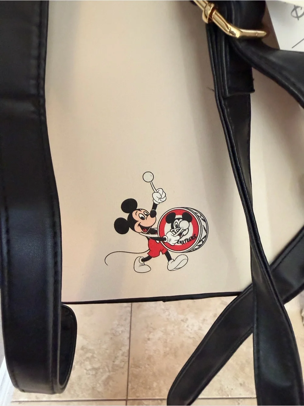 Disney Mickey Mouse Club Mini Backpack - Cream, Black & Red